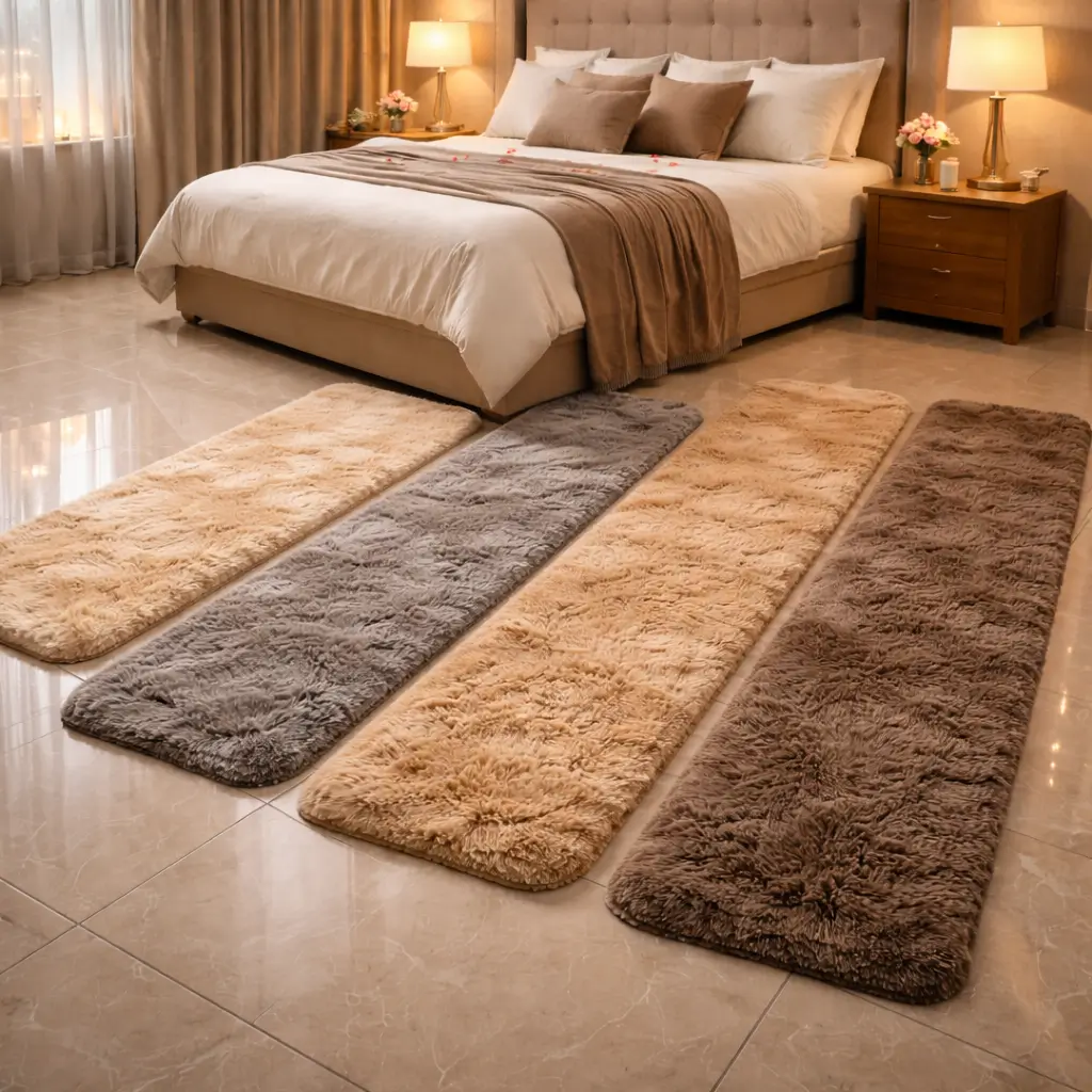 Faux fur vs shaggy rug texture comparison
